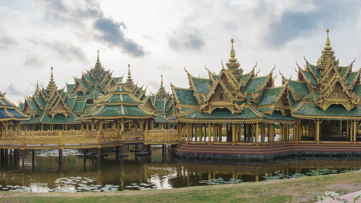 Pavilion of the Enlightened over water inside Ancient City Bangkok