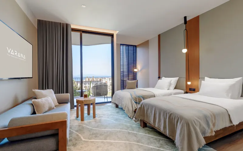 Luxe Ocean Twin guest room at Varana Hotel Krabi