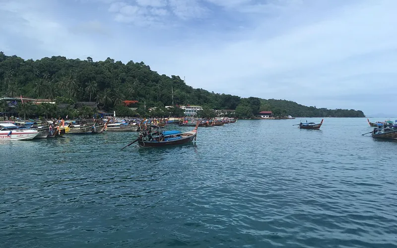 View from Tonsai Pier across the Phi Phi harbour